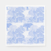 Serviette En Papier Blue Toile Jungle Animaux Safari Chinoiserie (Devant)