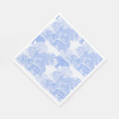 Serviette En Papier Blue Toile Jungle Animaux Safari Chinoiserie (Coin)