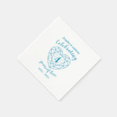 Serviette En Papier Blue topaz anniversaire 4 ans blanc bleu (Coin)