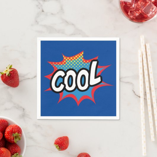 Serviette En Papier Blue Trendy Cool Pop art (En situation)