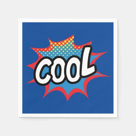 Serviette En Papier Blue Trendy Cool Pop art (Devant)