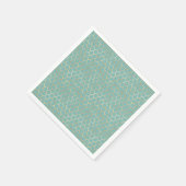 Serviette En Papier Blue Turquoise Honeycomb Gold Parties scintillant  (Coin)