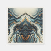 Serviette En Papier Blue Turquoise Or Agate moderne Glam Mariage éléga (Devant)