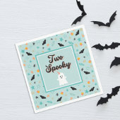 Serviette En Papier Blue Two Éffrayant Cute Ghost Halloween Anniversai