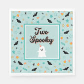 Serviette En Papier Blue Two Éffrayant Cute Ghost Halloween Anniversai (Devant)