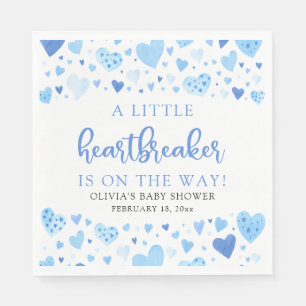 Serviette En Papier Blue Valentine Little Heartbreaker Baby shower