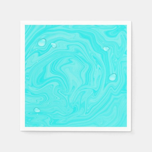 Serviette En Papier Blue Water Drops piscine d'été fête d'anniversaire (Devant)
