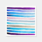 Serviette En Papier Blue watercolor stripes painted (Devant)