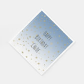 Serviette En Papier Blue White Gold Stars Anniversaire (Coin)