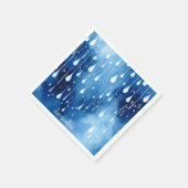 Serviette En Papier Blue White Raindrops Motif Nature (Coin)
