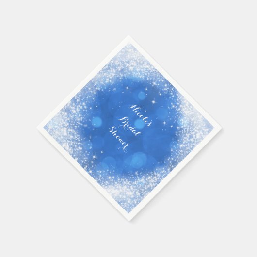 Serviette En Papier Blue & White Sparkle Cendrillon N'importe quelle f (Coin)