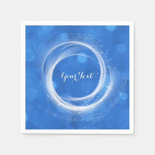 Serviette En Papier Blue & White Sparkle Cendrillon N'importe quelle f (Devant)