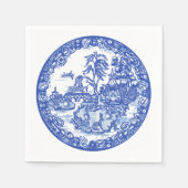 Serviette En Papier Blue White Willow Rabbit Classic Whimsical serviet (Devant)