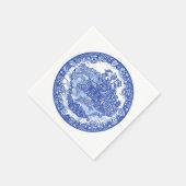 Serviette En Papier Blue White Willow Rabbit Classic Whimsical serviet (Coin)
