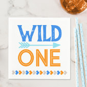 Serviette En Papier Blue Wild One Premier Anniversaire Papier Napkins