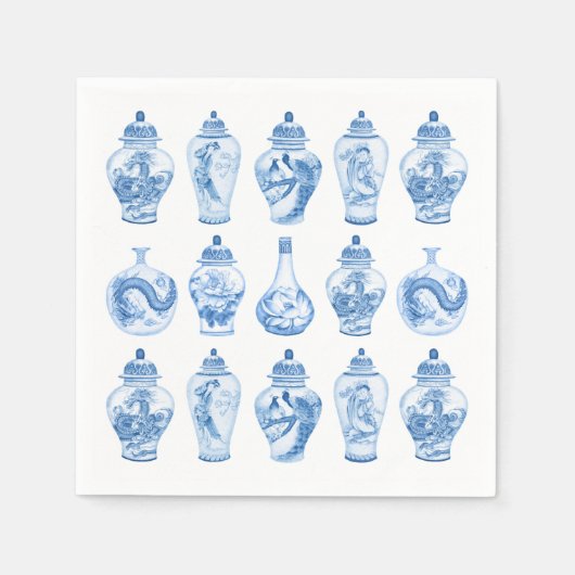 Serviette En Papier Blue Willow Chinoiserie Ginger Jars Chine (Devant)
