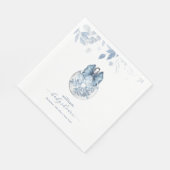 Serviette En Papier Blue Winter Bow Snowflake Ornament Baby Shower  (Coin)