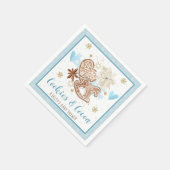 Serviette En Papier Blue Winter Cookies & Cocoa Baby Shower (Coin)