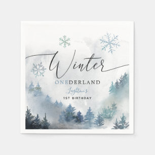 Serviette En Papier Blue Winter ONEderland Fête d'anniversaire du gar