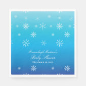 Serviette En Papier Blue Winter Wonderland Snowflake Baby shower (Devant)