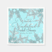 Serviette En Papier Blue Winter Wonderland Snowflakes Mariage (Devant)