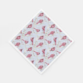 Serviette En Papier Blue Winter Woodland Noël Cardinal Birds (Coin)