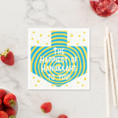 Serviette En Papier Blue Yellow Hanoukka Swirl Dreidel (En situation)