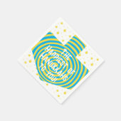 Serviette En Papier Blue Yellow Hanoukka Swirl Dreidel (Coin)