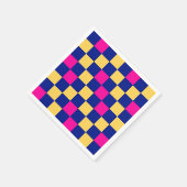 Serviette En Papier Blue Yellow Pink Checkered Pattern Design  (Coin)
