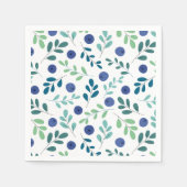 Serviette En Papier Blueberries avec Motif Feuille vert (Devant)