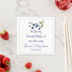 Serviette En Papier Blueberries Blueberry Fruits Baby shower Party