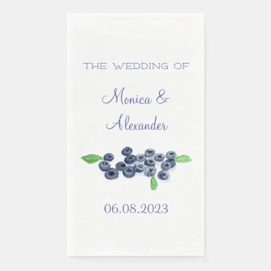 Serviette En Papier Blueberries Fruits de bleuets Fruits de mariage (Devant)