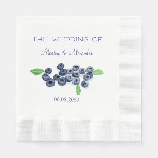 Serviette En Papier Blueberries Fruits de bleuets Fruits de mariage (Devant)