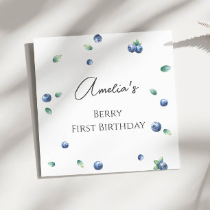 Serviette En Papier Blueberry Anniversaire Fête Berry Sweet Aquarelle