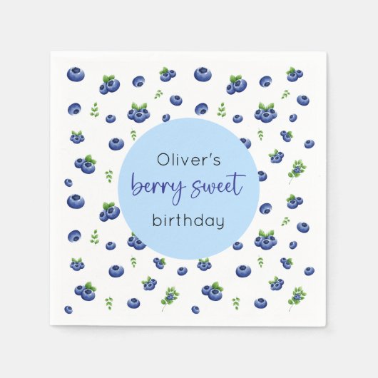 Serviette En Papier Blueberry Birthday Berry Sweet (Devant)