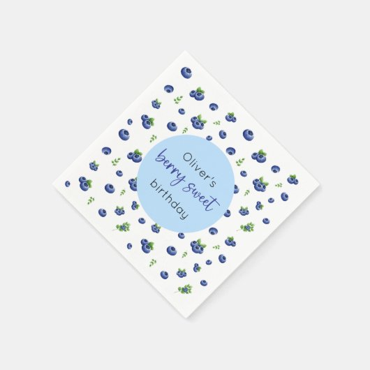 Serviette En Papier Blueberry Birthday Berry Sweet (Coin)