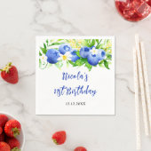 Serviette En Papier Blueberry Floral Birthday (En situation)