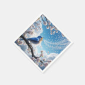 Serviette En Papier Bluebird chante sur une branche de cerisier (Coin)