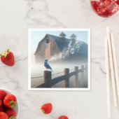 Serviette En Papier Bluebird Chanter Dans Matin Mist (En situation)