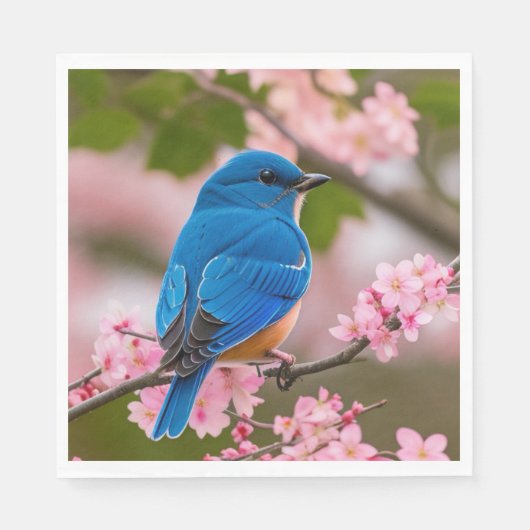 Serviette En Papier Bluebird de printemps (Devant)