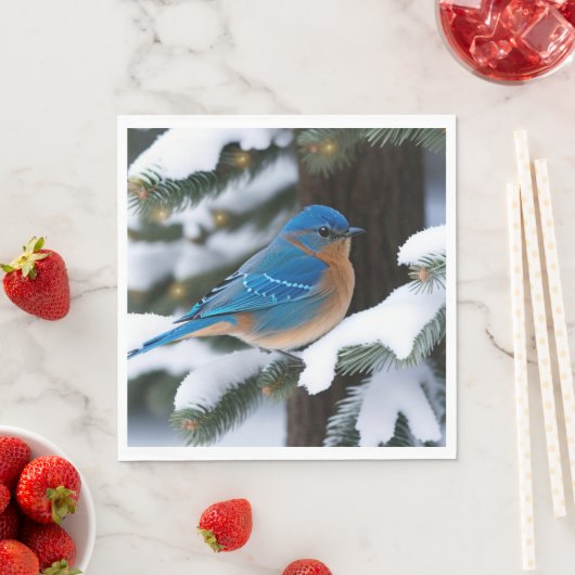Serviette En Papier Bluebird d'hiver (En situation)