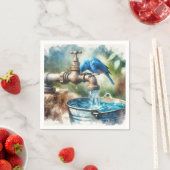 Serviette En Papier Bluebird sur un vieux Faucet (En situation)