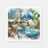 Serviette En Papier Bluebird sur un vieux Faucet (Devant)