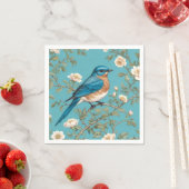 Serviette En Papier Bluebird William Morris Inspiré Turquois (En situation)