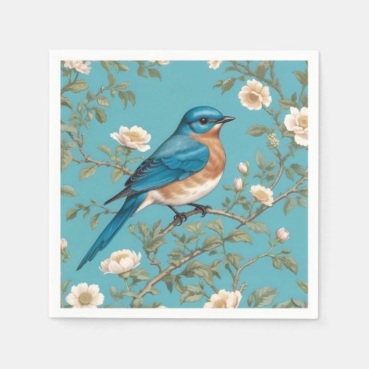 Serviette En Papier Bluebird William Morris Inspiré Turquois (Devant)