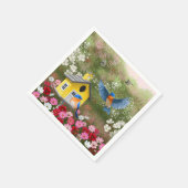 Serviette En Papier Bluebirds et Birthouse de l'école jaune (Coin)