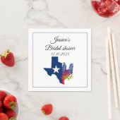 Serviette En Papier Bluebonnets Blue floral Aquarelle nuptiale (En situation)