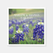 Serviette En Papier Bluebonnets Blue Flowers Texas Floral Mariage (Devant)