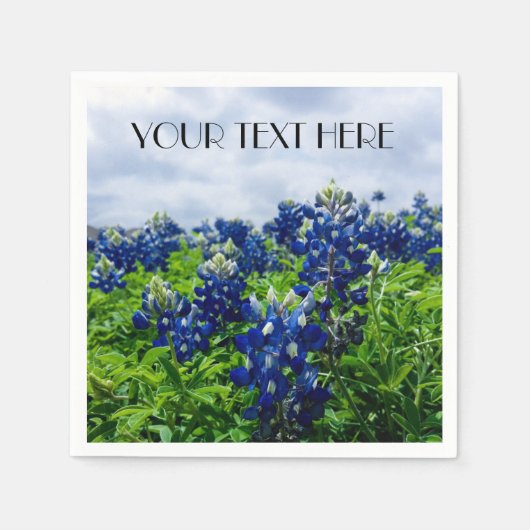 Serviette En Papier Bluebonnets Blue Flowers Texas texan Floral (Devant)