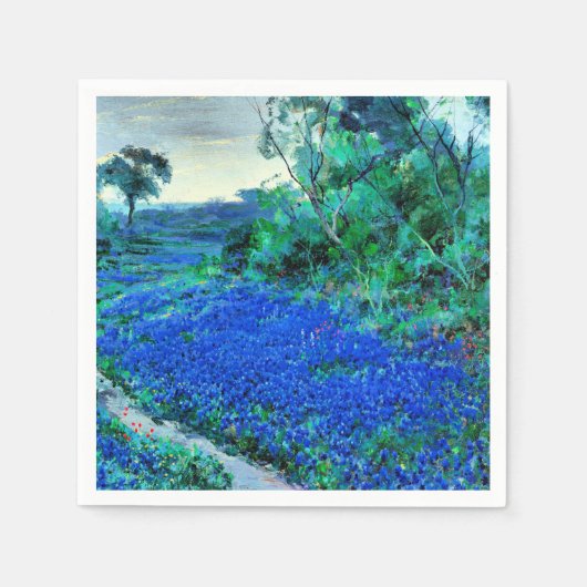 Serviette En Papier Bluebonnets dans le Misty Morning (Devant)